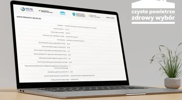 Karta produktu WE-801150 - wentylacja mechaniczna z odzyskiem ciepła, idealna do uzyskania dofinansowanie do rekuperacji.