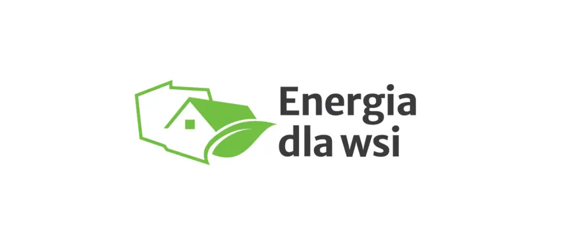 Zielony dom z liściem symbolizuje czystą energię dla wsi.